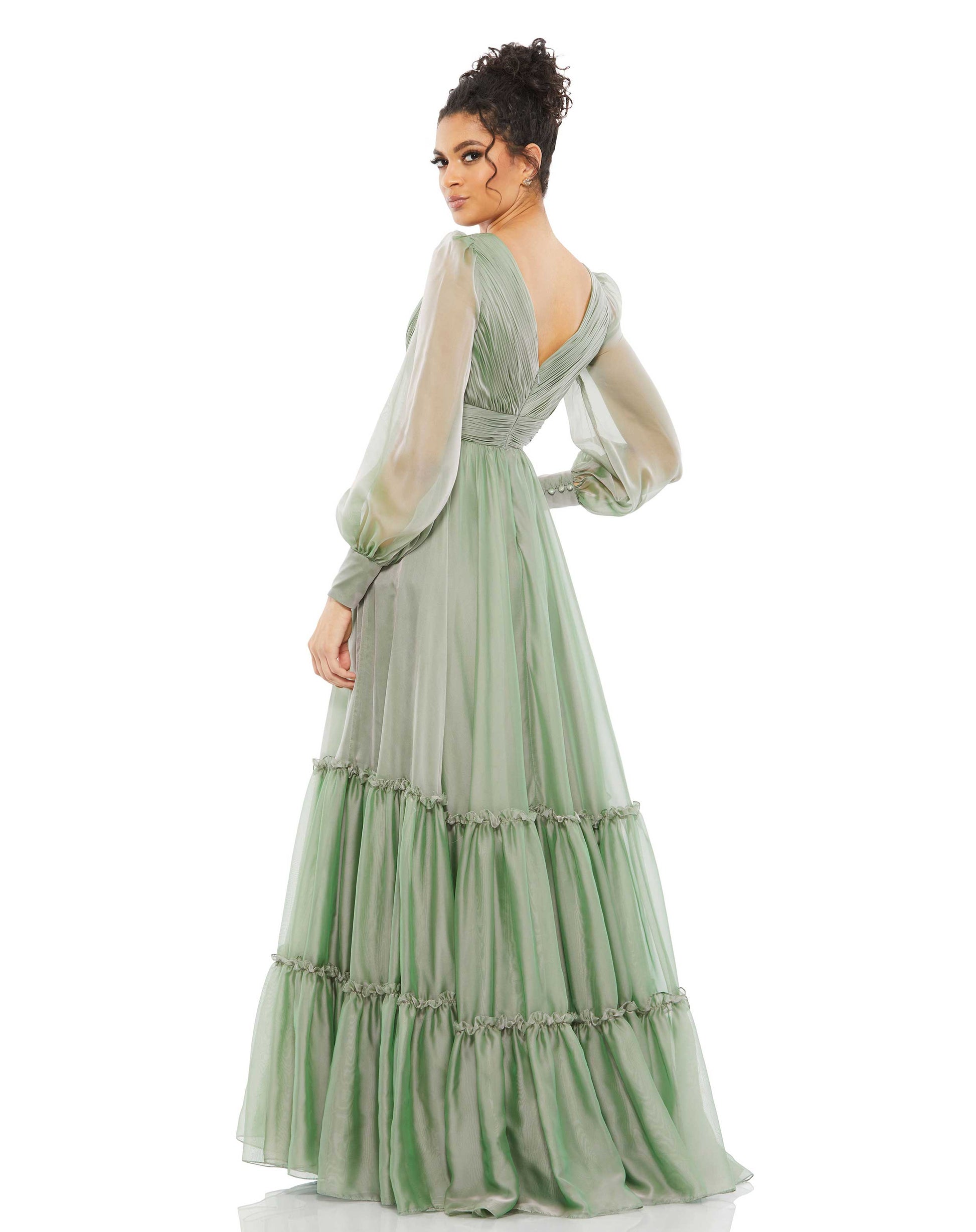 Mac Duggal 678641 Long Sleeve Formal A Line Dress
