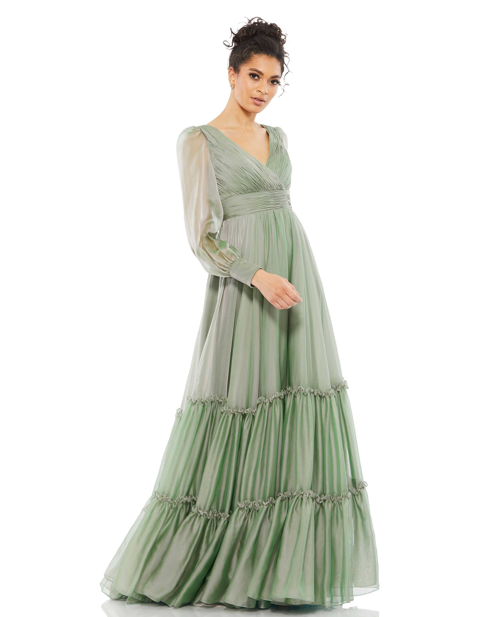 Mac Duggal 678641 Long Sleeve Formal A Line Dress