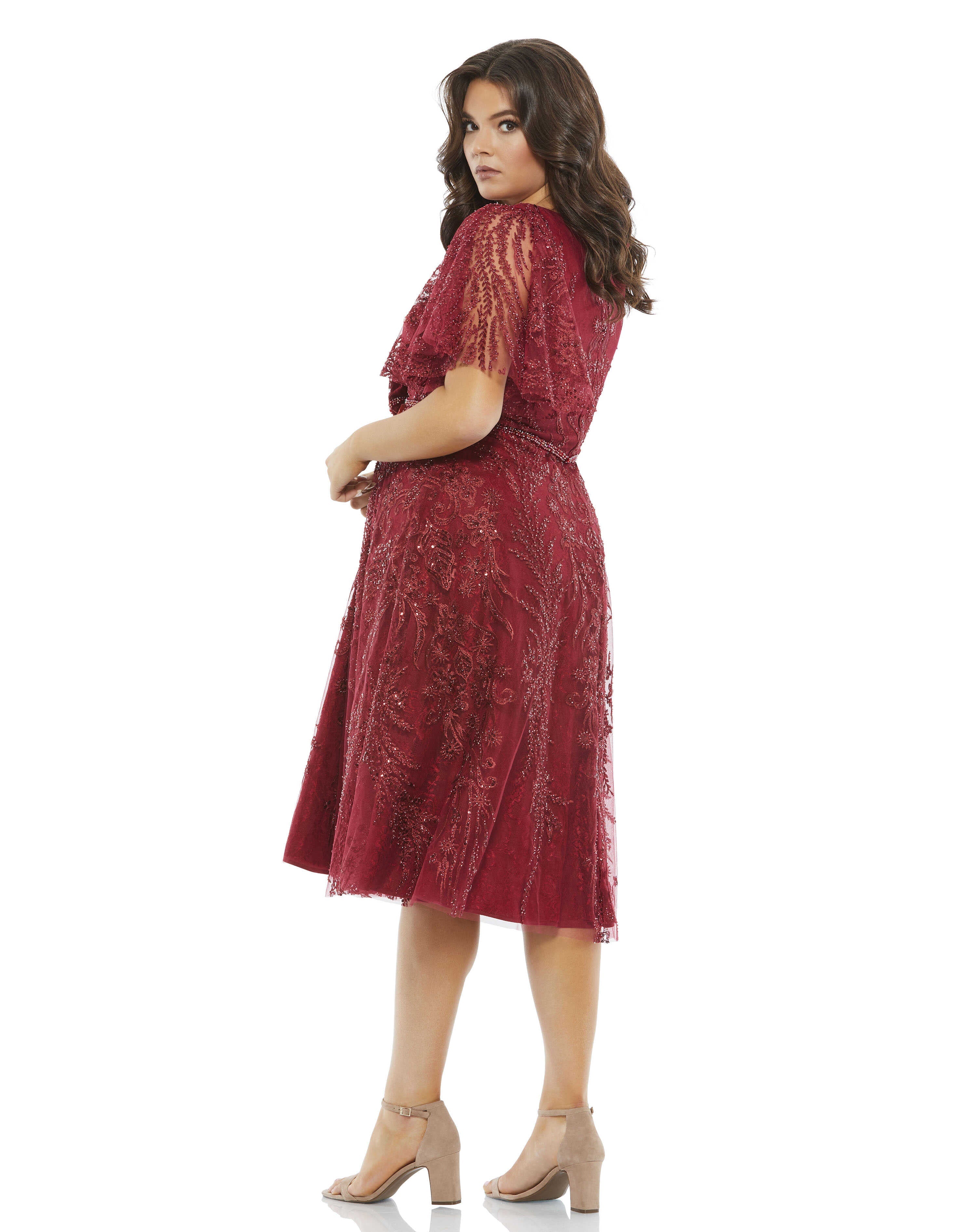 Fabulouss Short Plus Size Dress Plus Size Mac Duggal 67541