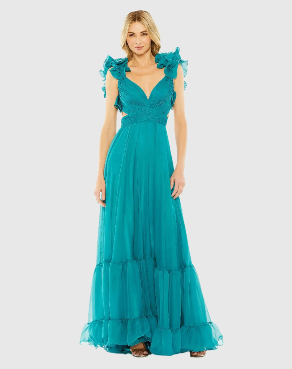 Prom Dresses Long A Line Formal Ruffled Prom Dress Turquoise