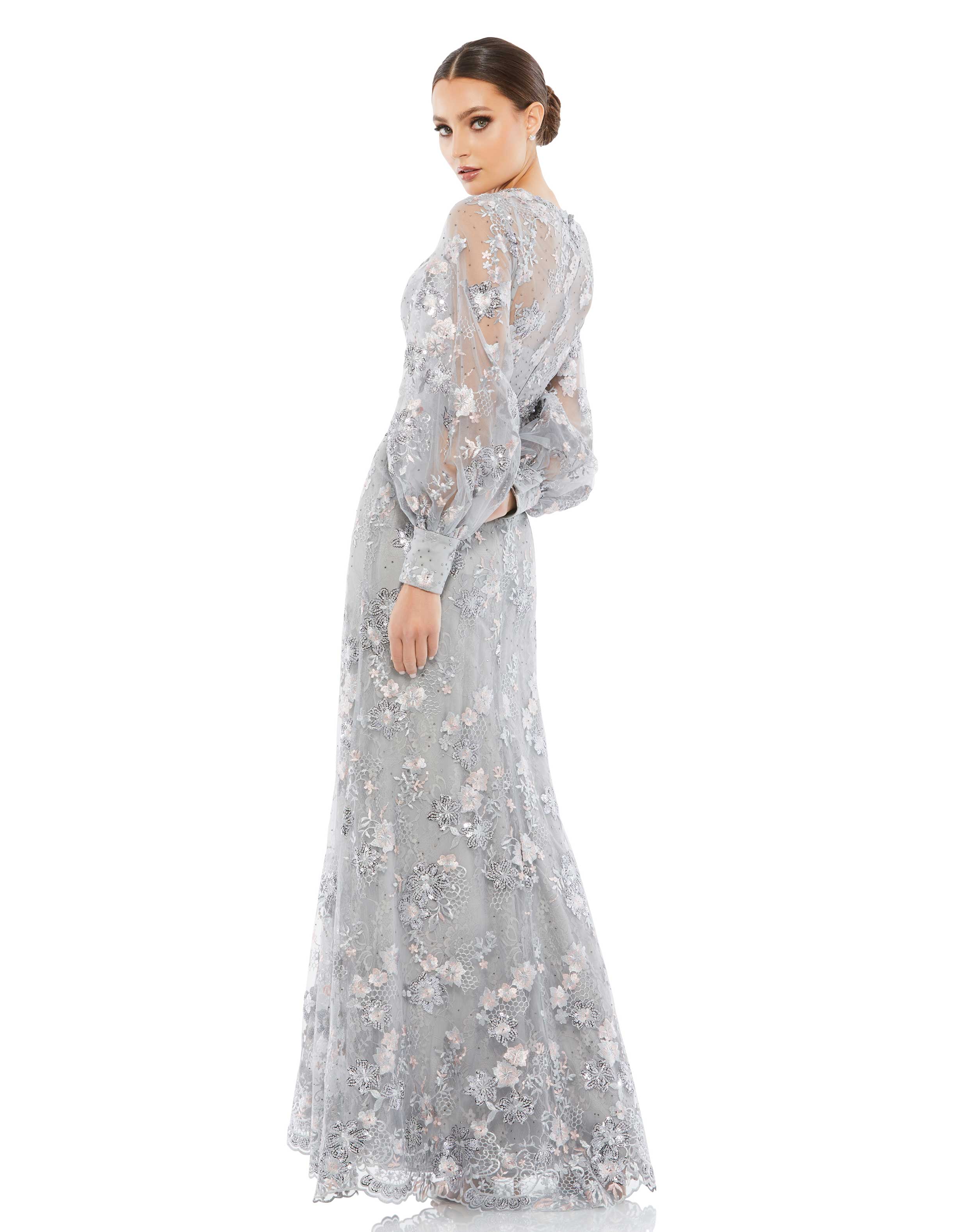 Mother of the Bride Dresses Long Sleeve Formal Mother of the Bride Dress Platinum