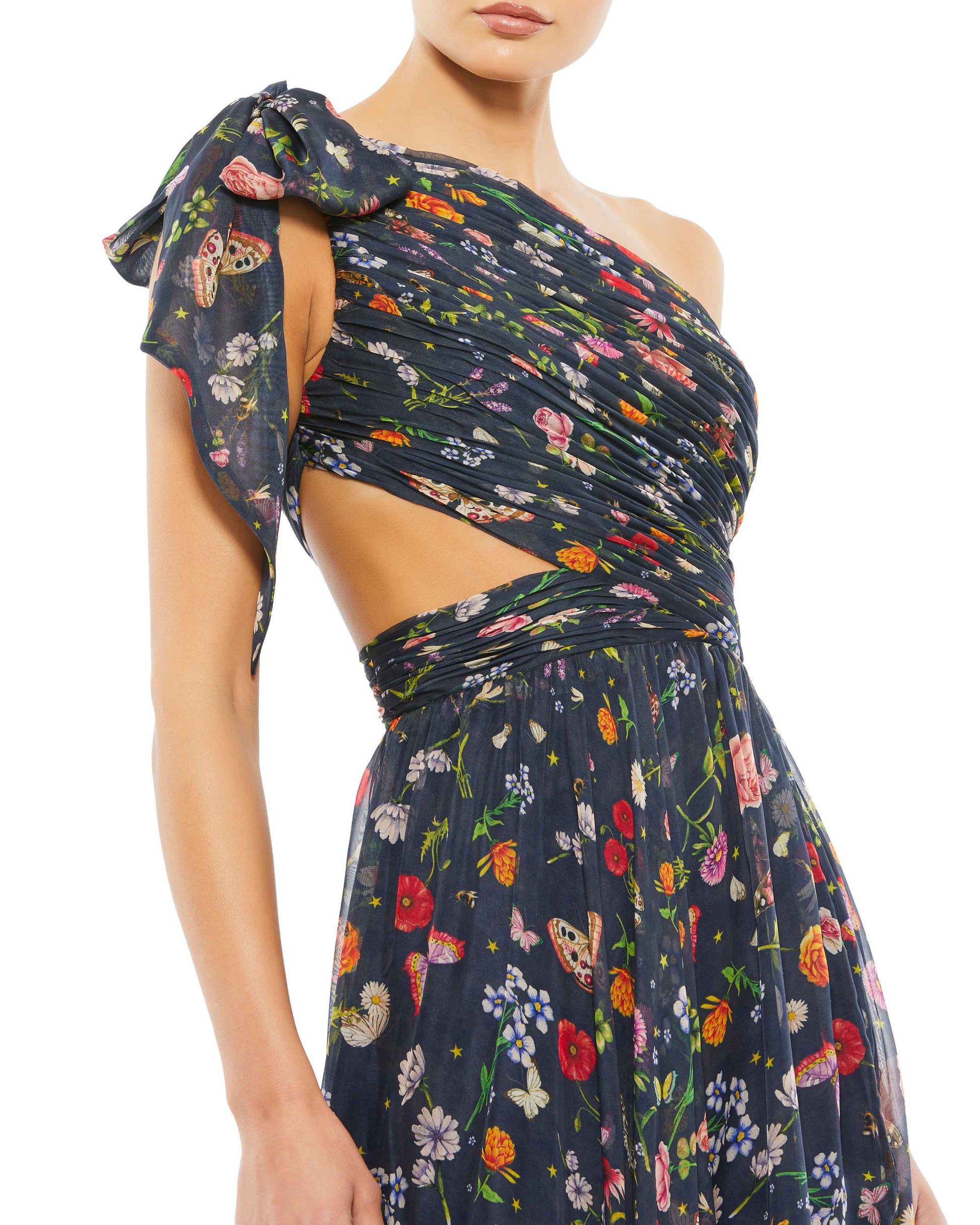 Mac Duggal 67938 Long Floral Print Formal Prom Dress