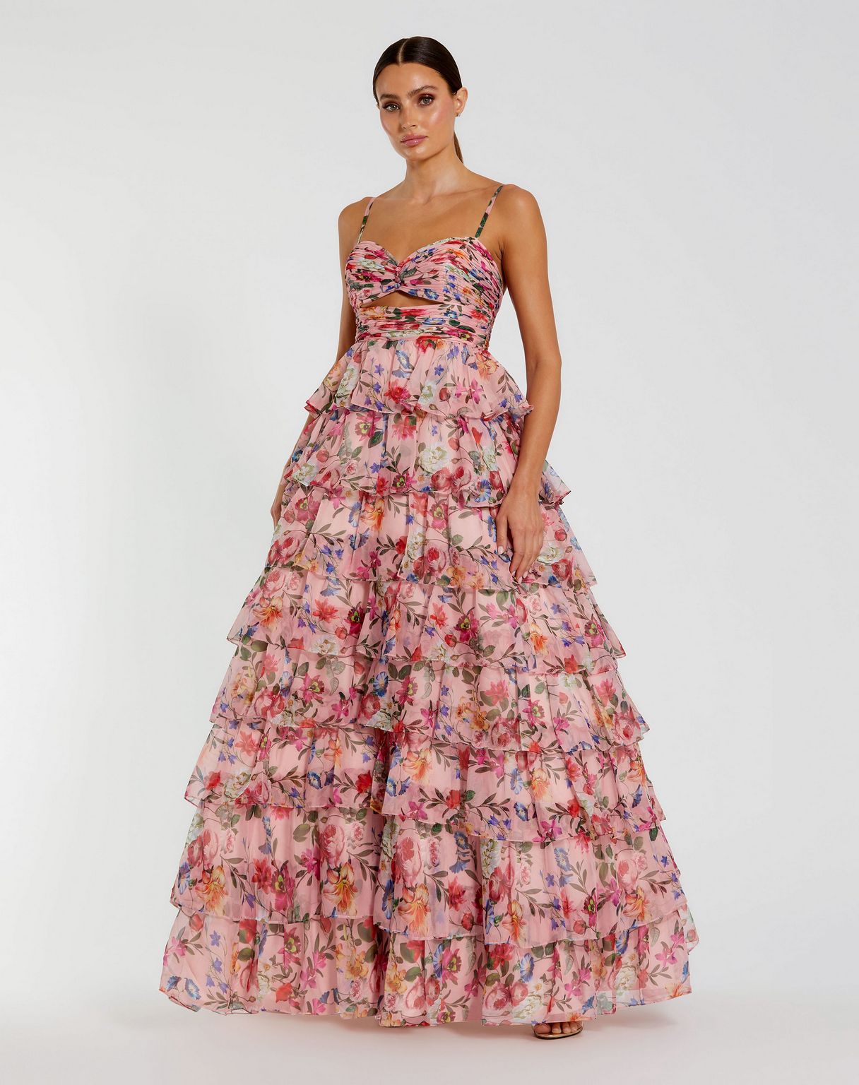 Mac Duggal 67966 Long Spaghetti Strap Prom Gown