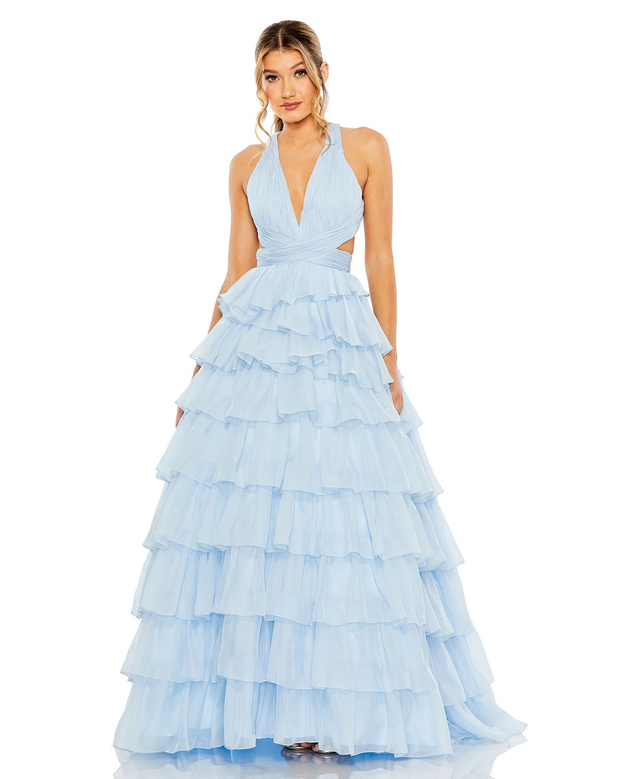 Long Halter Prom Ball Gown Halter Neckline Mac Duggal 67988
