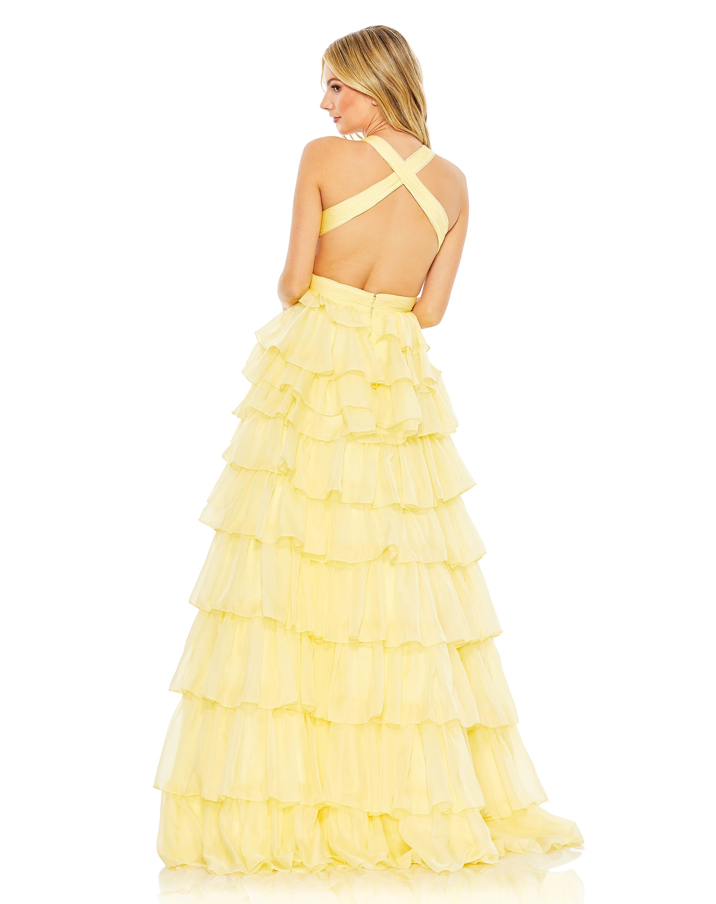 Mac Duggal Long Halter Prom Ball Gown 67988 - The Dress Outlet