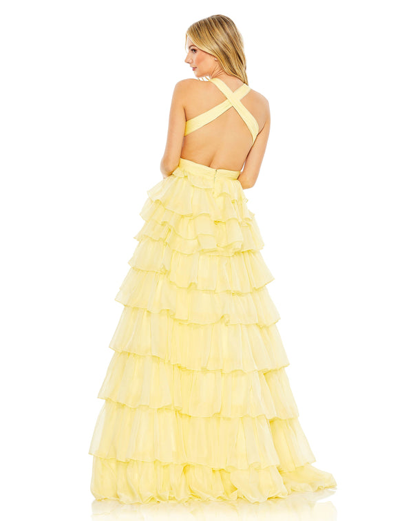 Mac Duggal Long Halter Prom Ball Gown 67988 - The Dress Outlet