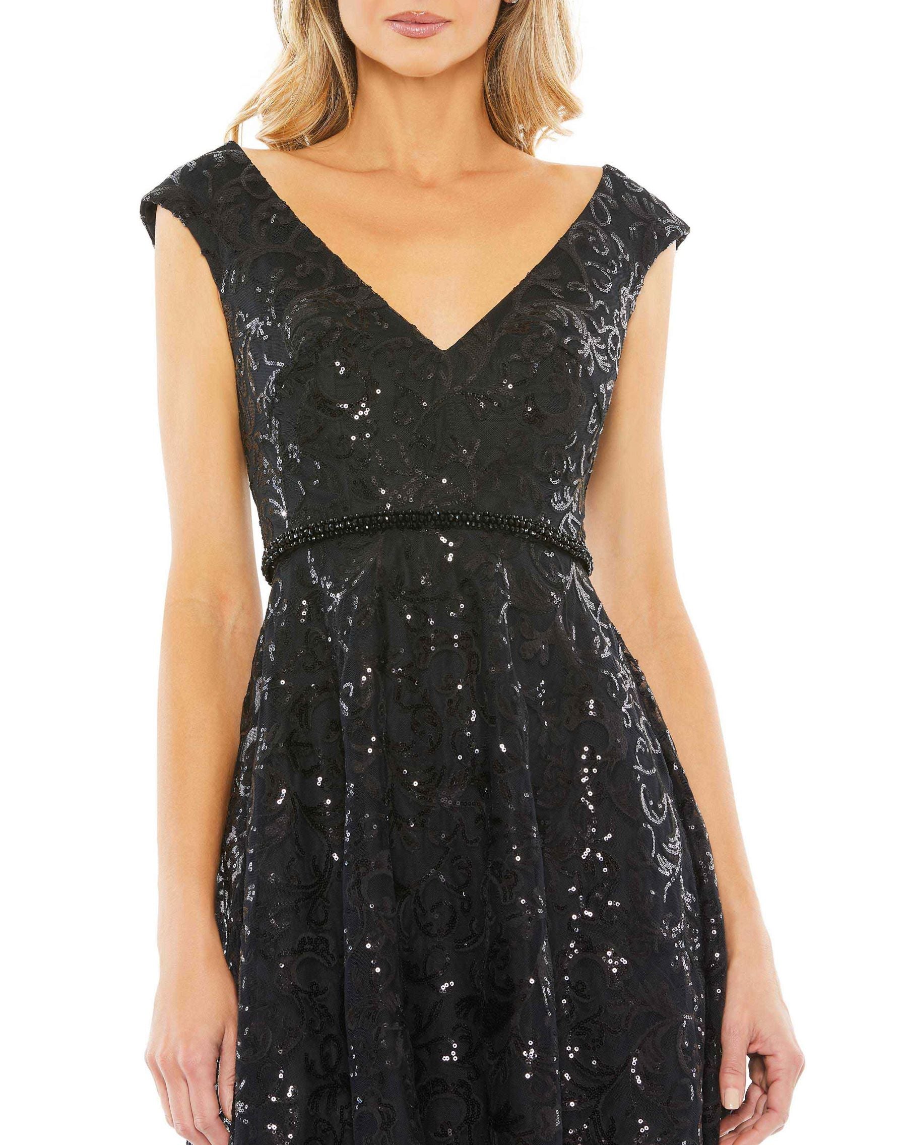 Mac Duggal A68012 Short Sequins Cocktail Dress