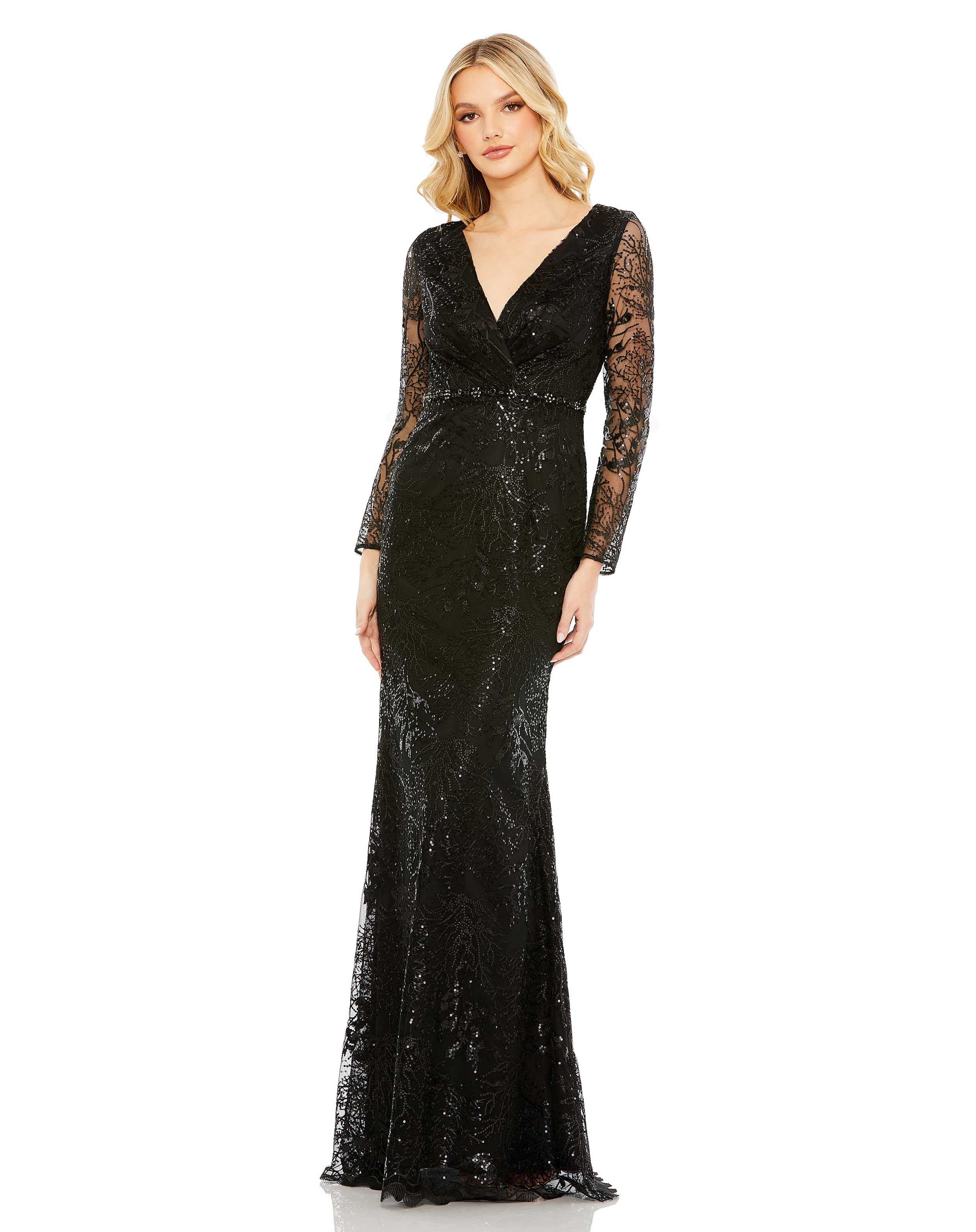 Formal Dresses Long Sleeve Formal Fitted Dress Black