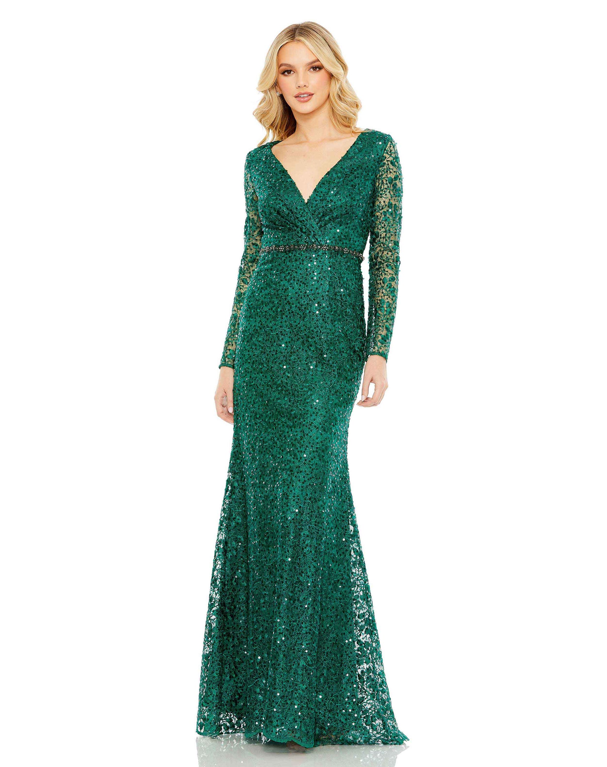 Mac Duggal 68016 Long Sleeve Formal Fitted Dress