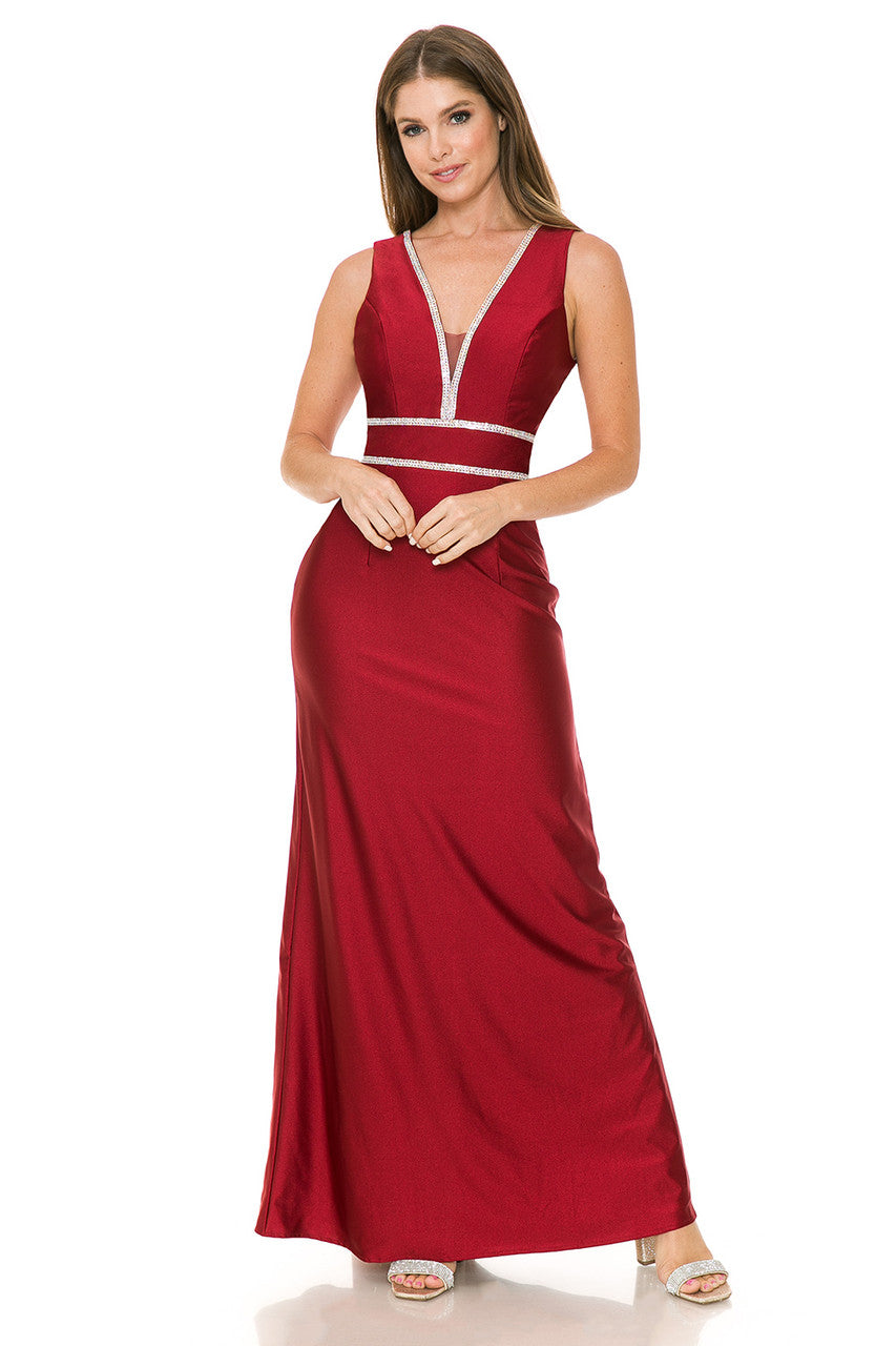 Formal Dresses Long Formal Evening Dress Lenovia 5254 Burgundy