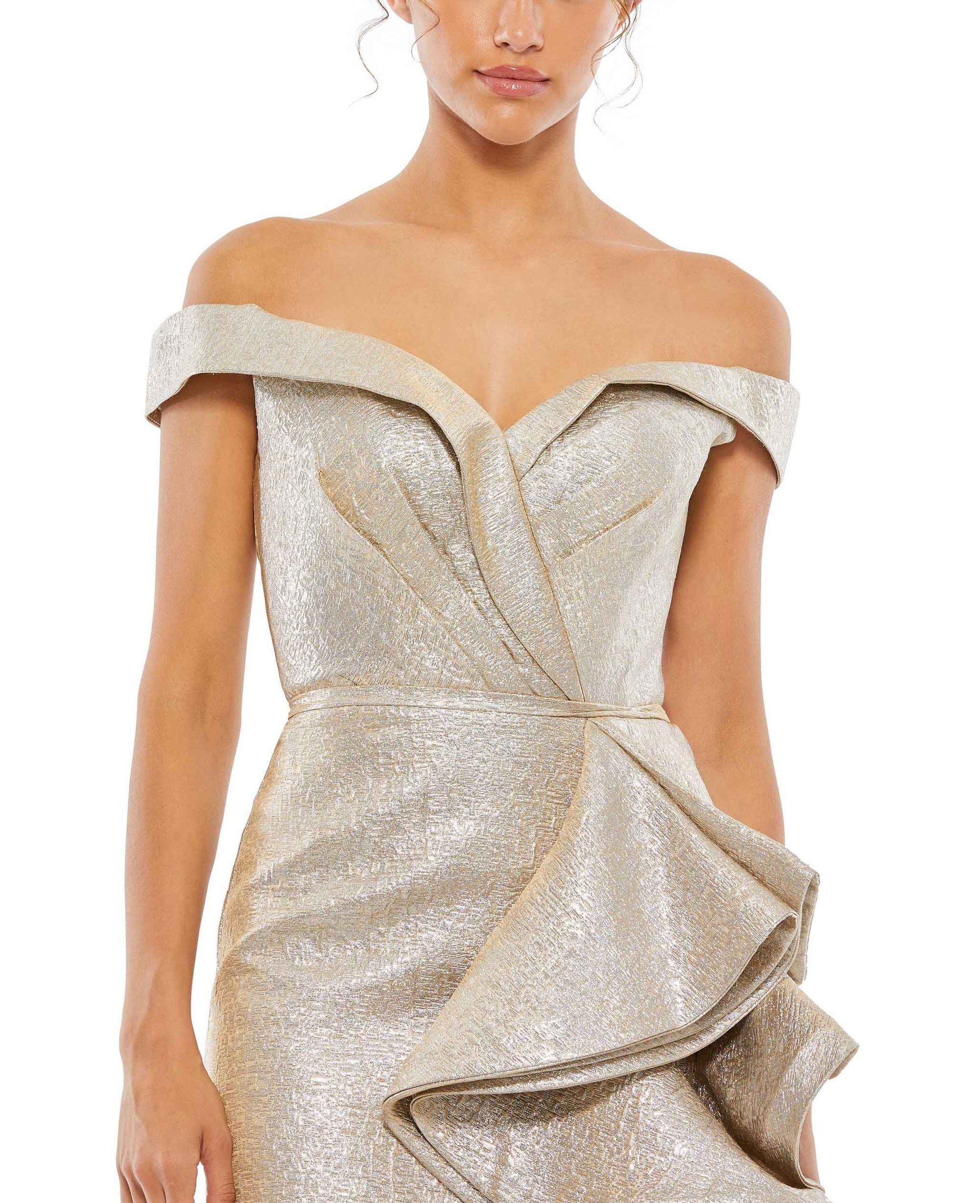Mac Duggal 68325 Short Metallic Cocktail Mini Dress