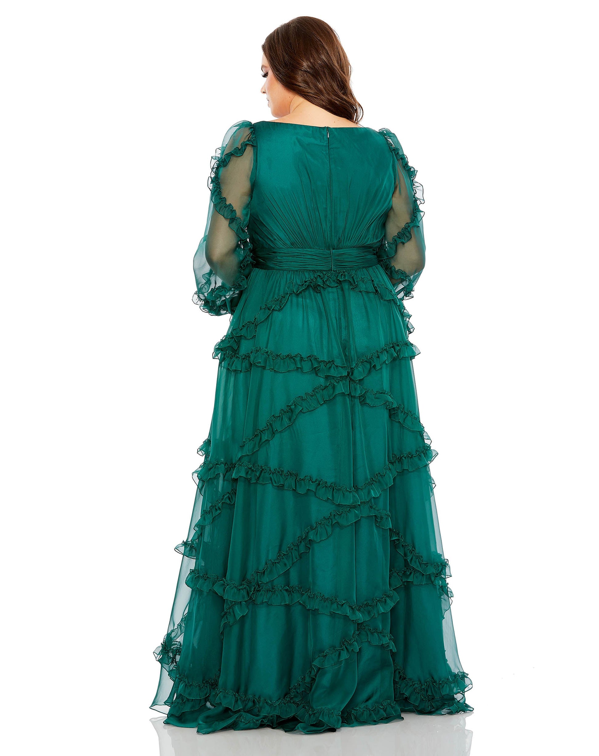 Mac Duggal 68425 Plus Size A Line Long Sleeve Formal Dress