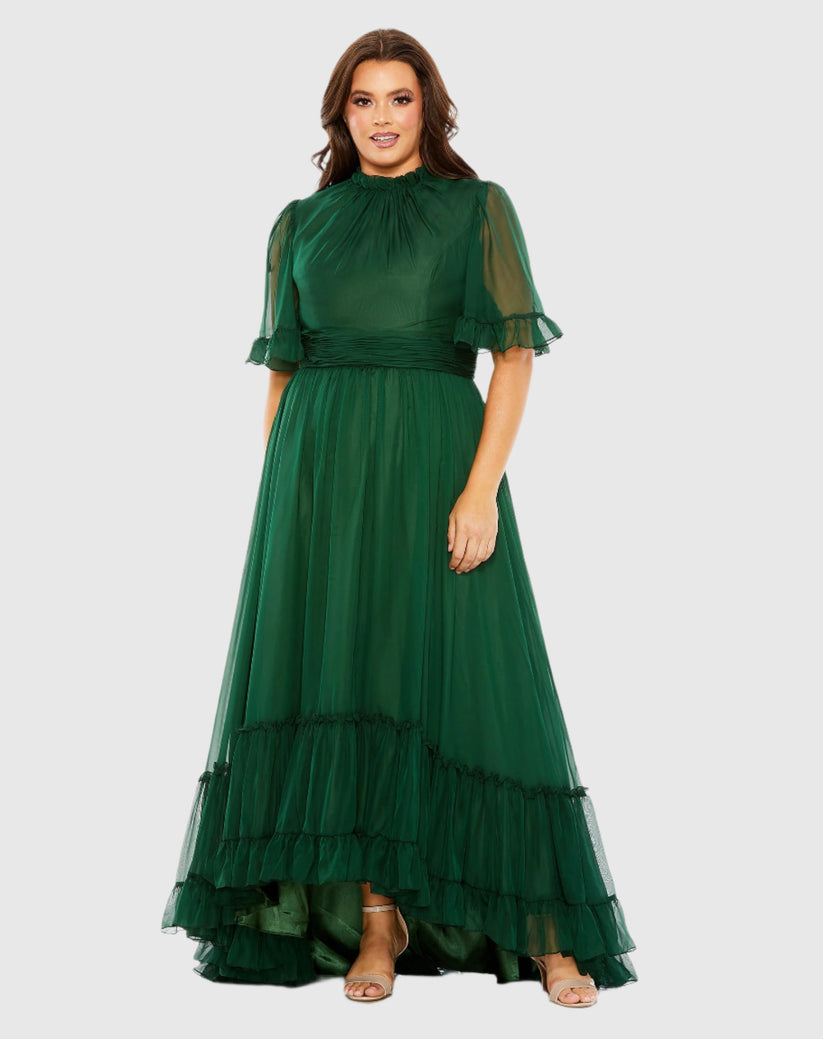 Plus Size High Low Dress Ruffle Tiered Mac Duggal 68427 The Dress Outlet Plus Size High Low Dress Ruffle Tiered Mac Duggal 68427 The Dress Outlet