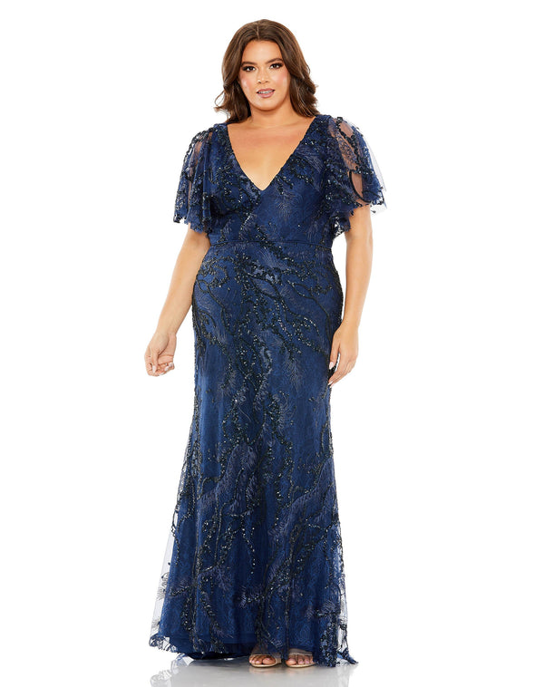 Plus Size Sequins Formal Dress Long Mac Duggal 68432