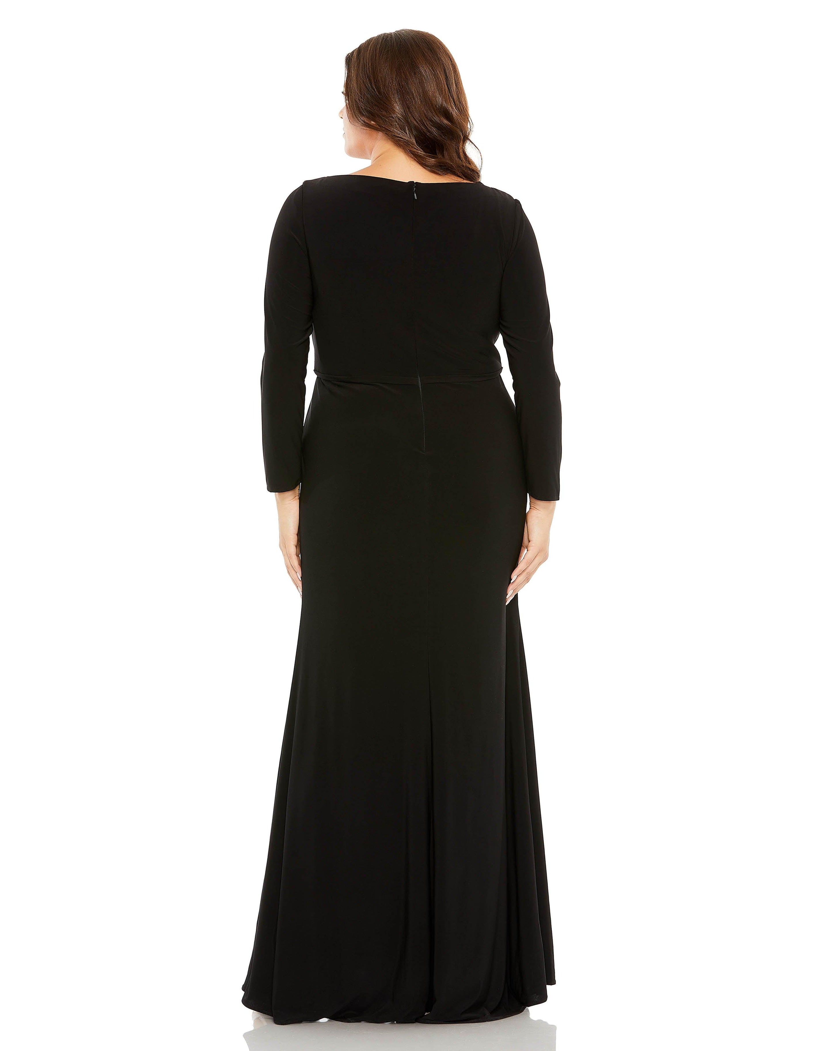Black Mac Duggal 68442 Fabulouss Long Sleeve Fitted Dress Sale for $209 ...