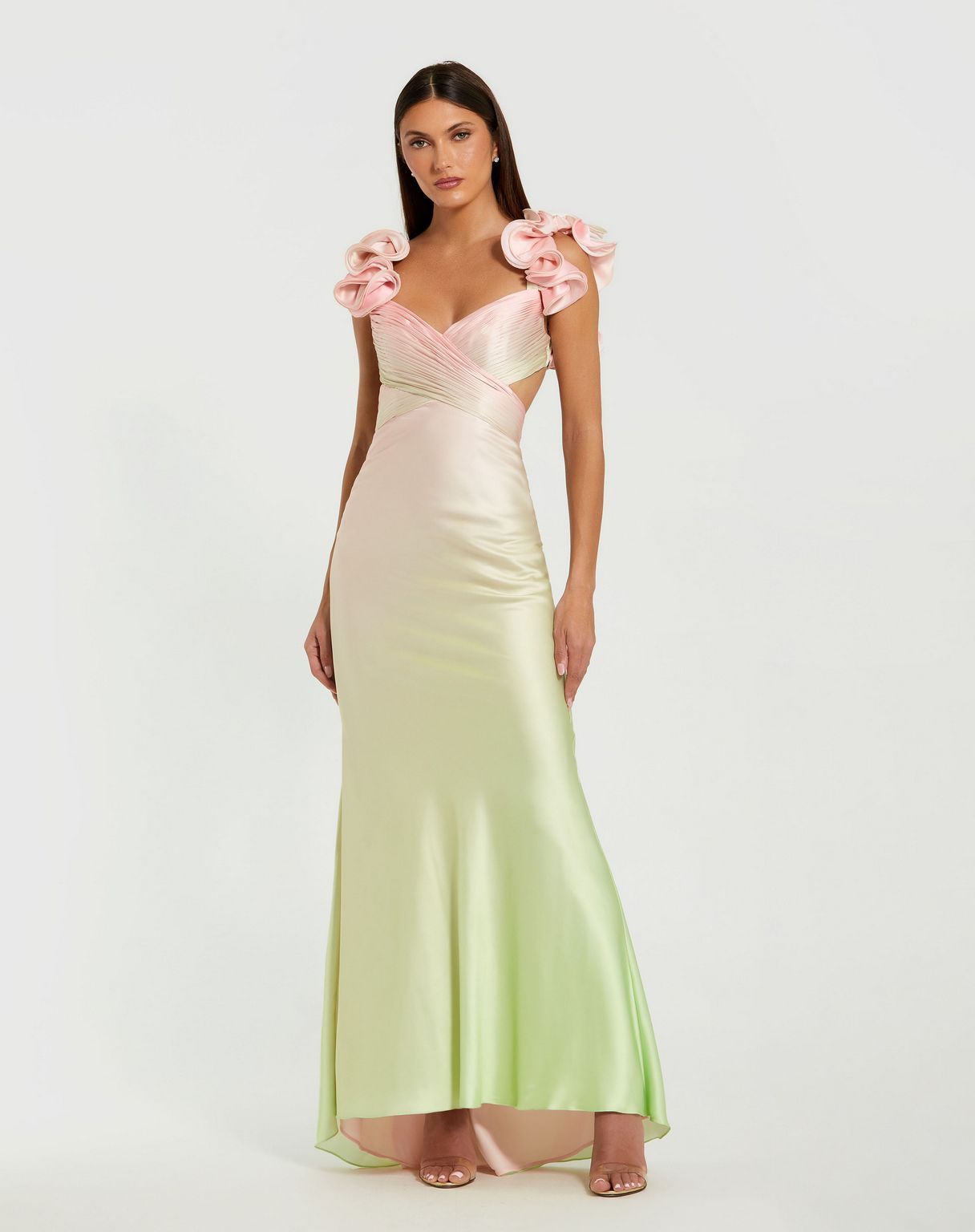 Ombre Ruffle Dress Fitted Mac Duggal 68500 The Dress Outlet Ombre Ruffle Dress Fitted Mac Duggal 68500 The Dress Outlet