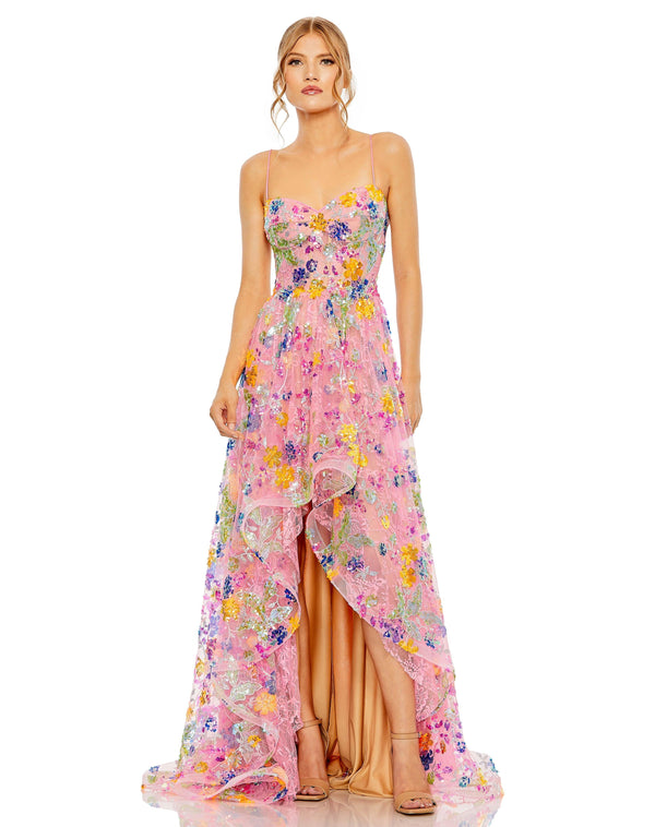 Mac Duggal 68516 High Low Floral Prom Dress Sale