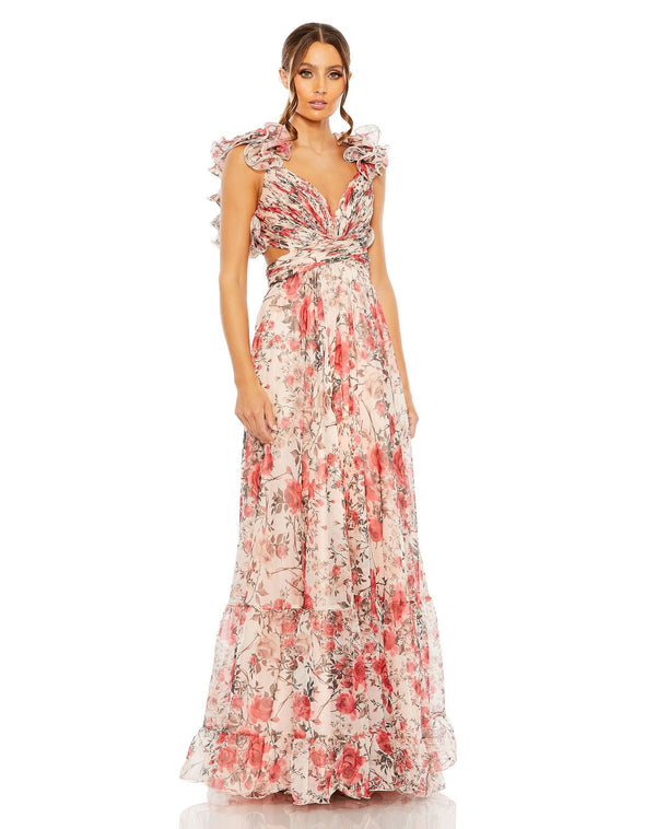 Long Floral Dress Evening Formal Prom Mac Duggal 68518
