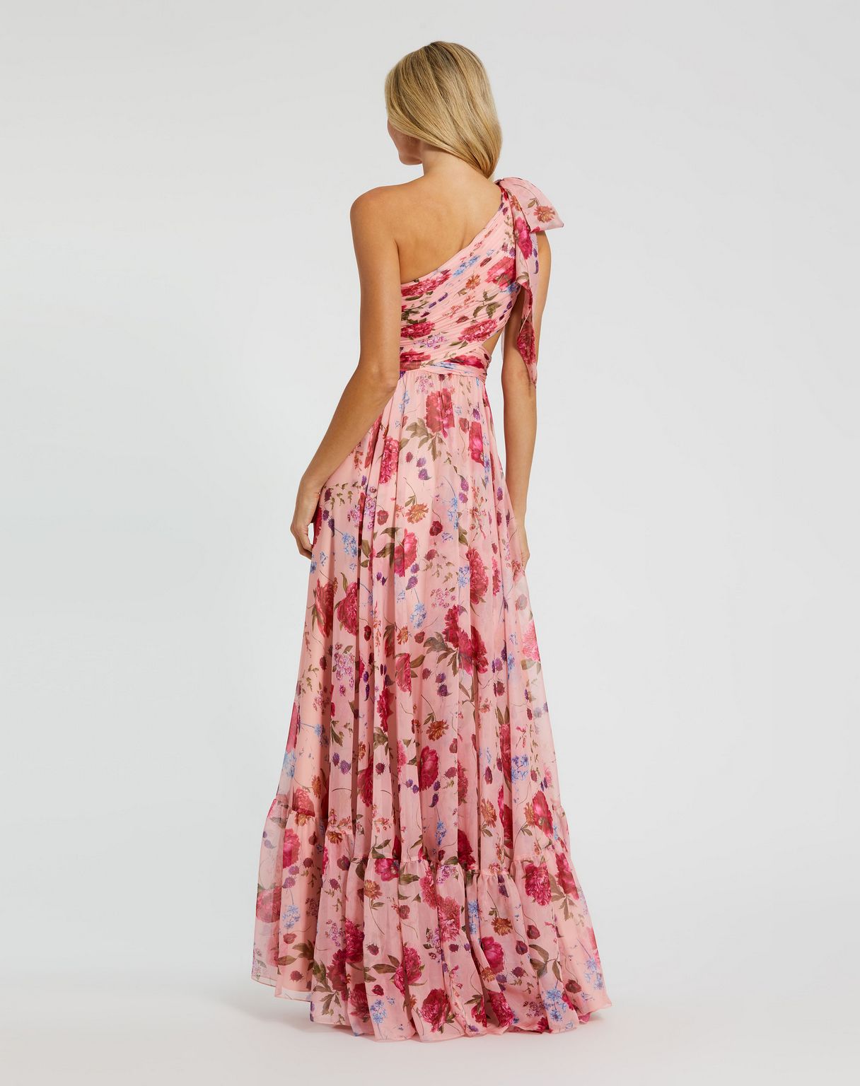 Mac Duggal 68553 Long Floral Print Formal A Line Prom Dress