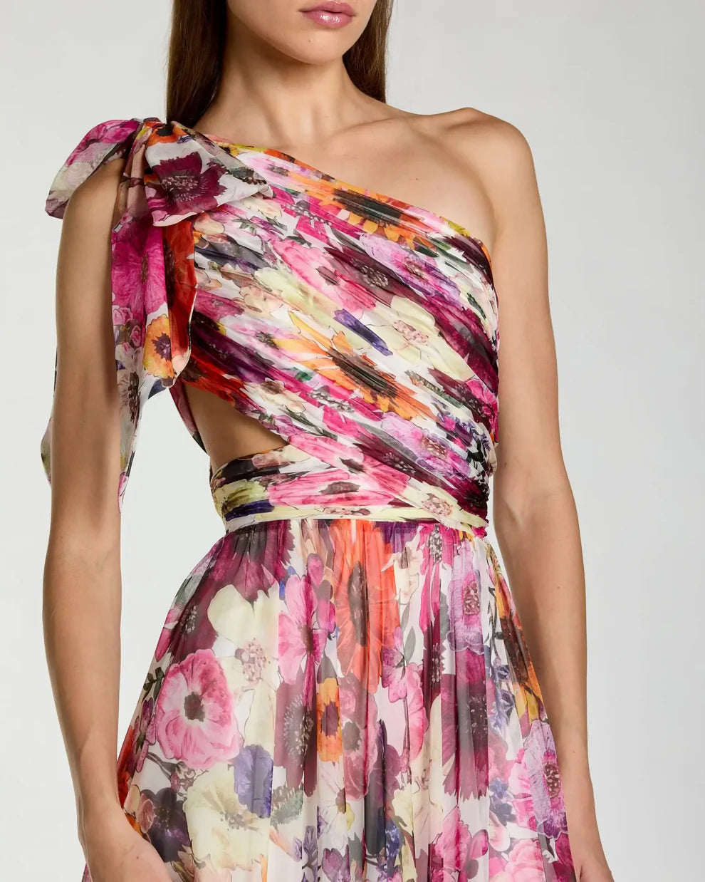 Prom Dresses Long Floral Print Formal A Line Prom Dress White Multi