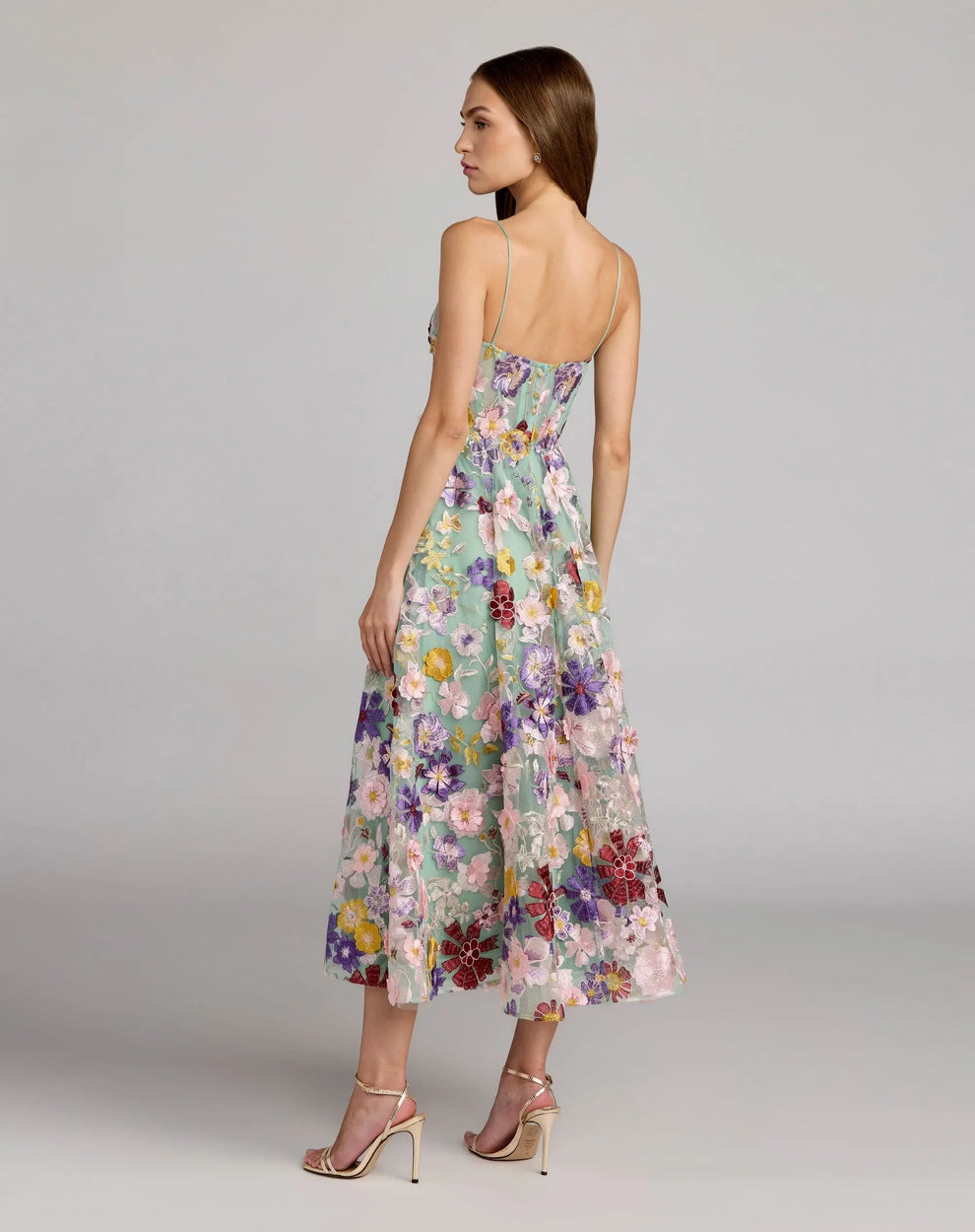 Sweetheart Midi Organza Formal A-Line Dress Mac Duggal 68605