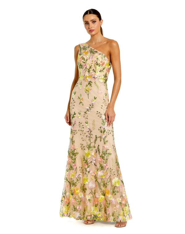 Long Fitted Floral Prom Formal Dress–Fitted Floral Prom Formal Long–Mac Duggal 68606