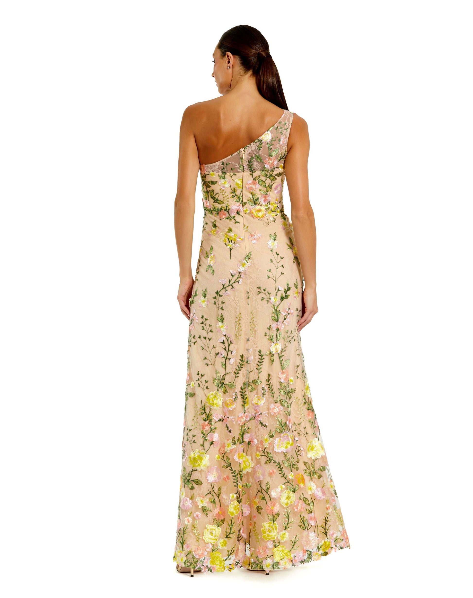 Mac Duggal 68606 Long Fitted Floral Prom Formal Dress