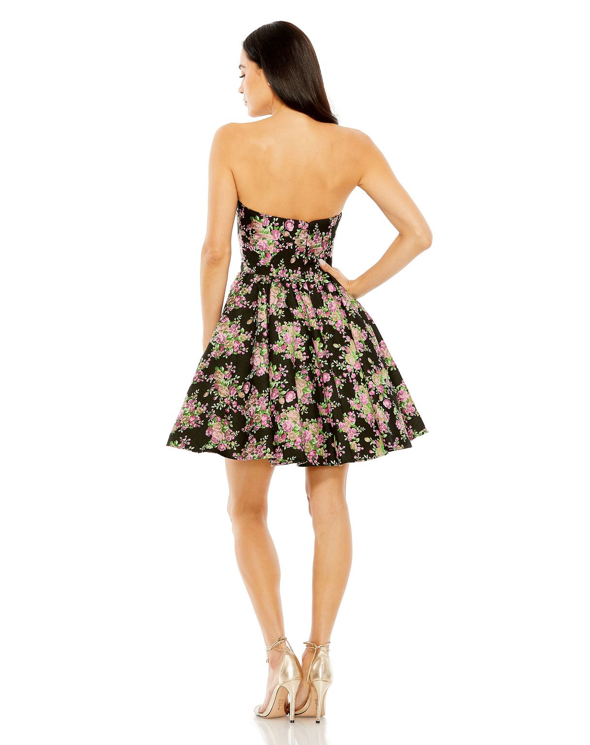 Mac Duggal 68615 Short A Line Printed Cocktail Mini Dress