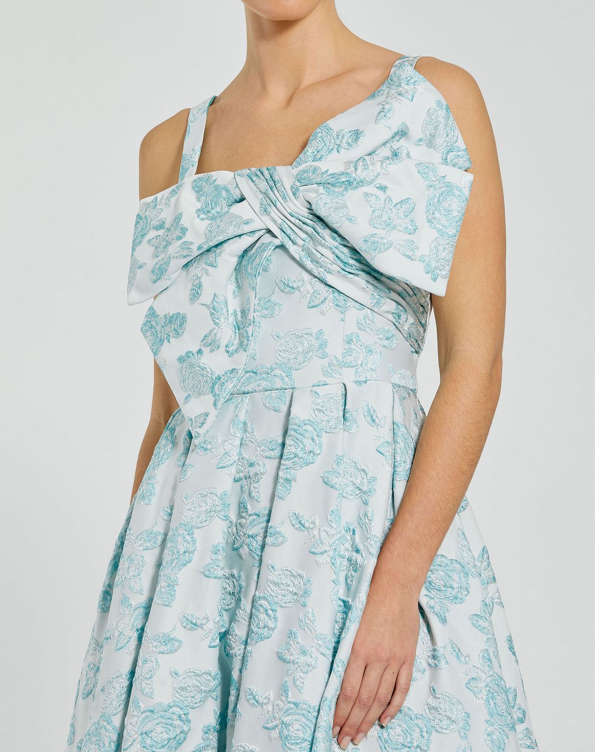 Mac Duggal 68616 Tea Length Floral Midi Cocktail Dress