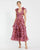 Formal Dresses A Line Floral Print Tea Length Formal Dress Red Multi