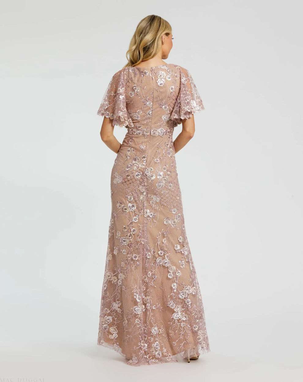 Long Floral Sequin Dress Formal Mother of the Bride Mac Duggal 68743 – The  Dress Outlet