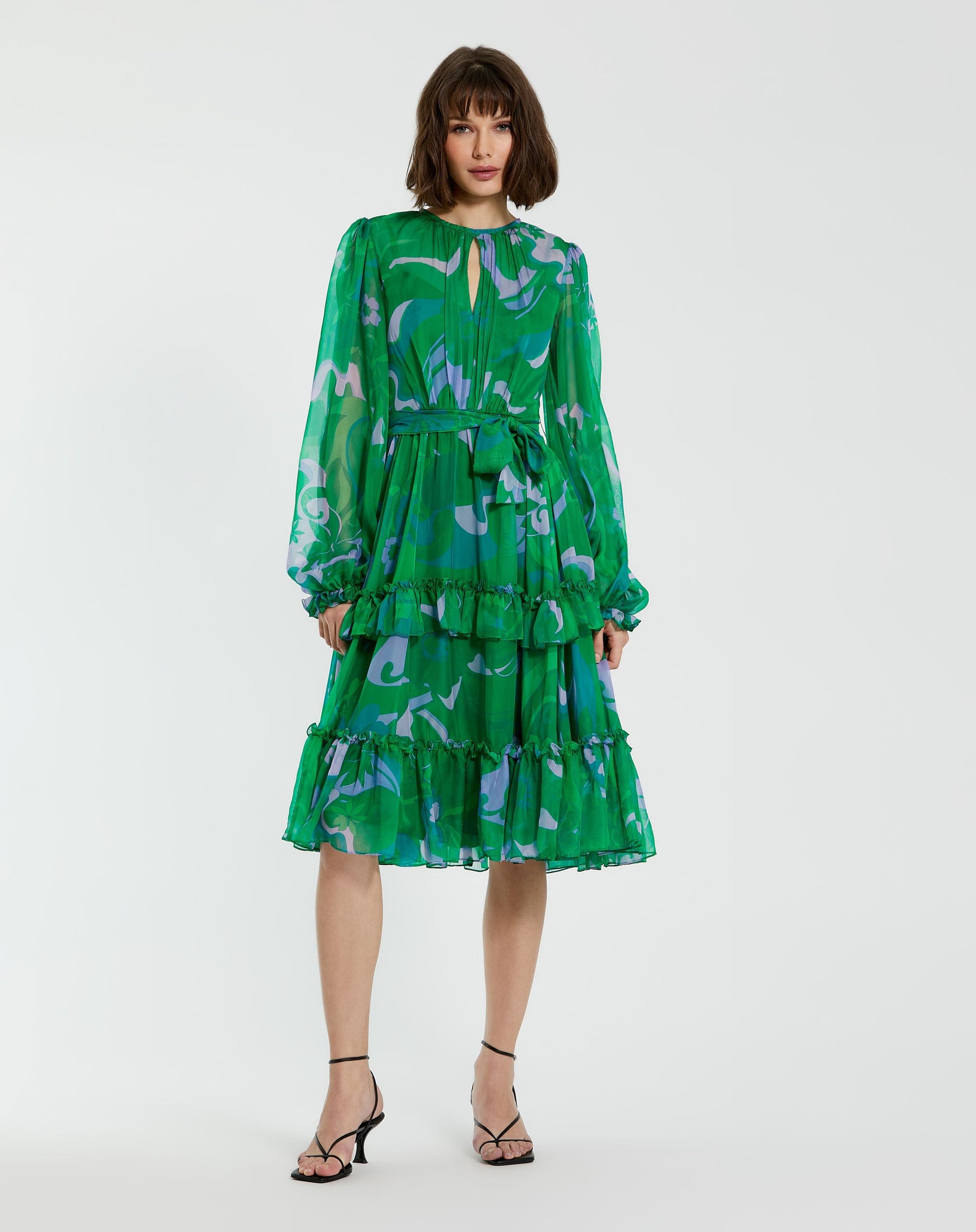 Mac Duggal 68760 Short Cocktail Long Sleeve Dress