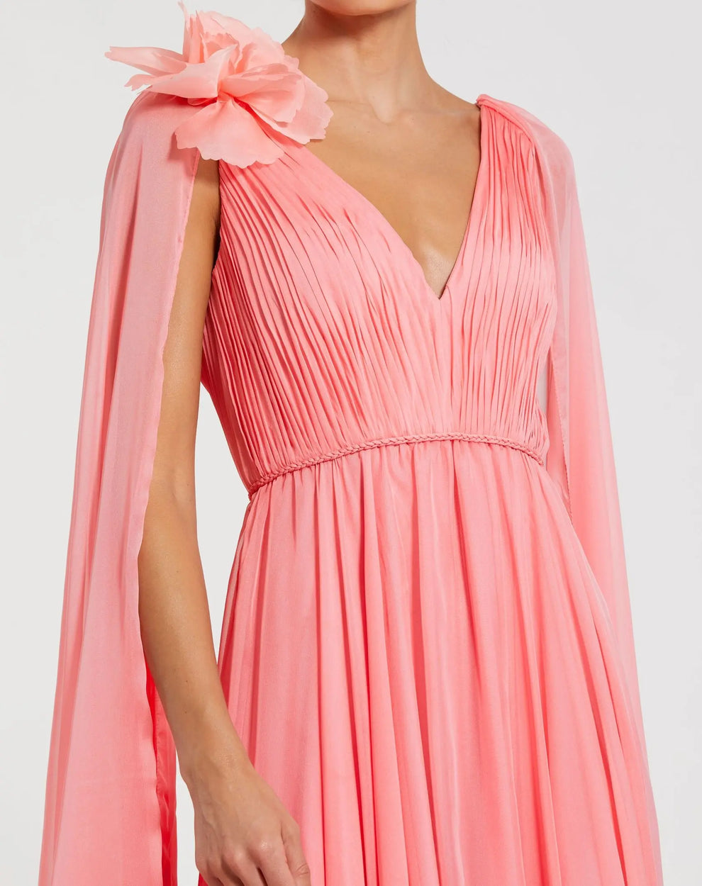 V-Neck Floor-Length Chiffon Formal A-Line Gown Mac Duggal 68768
