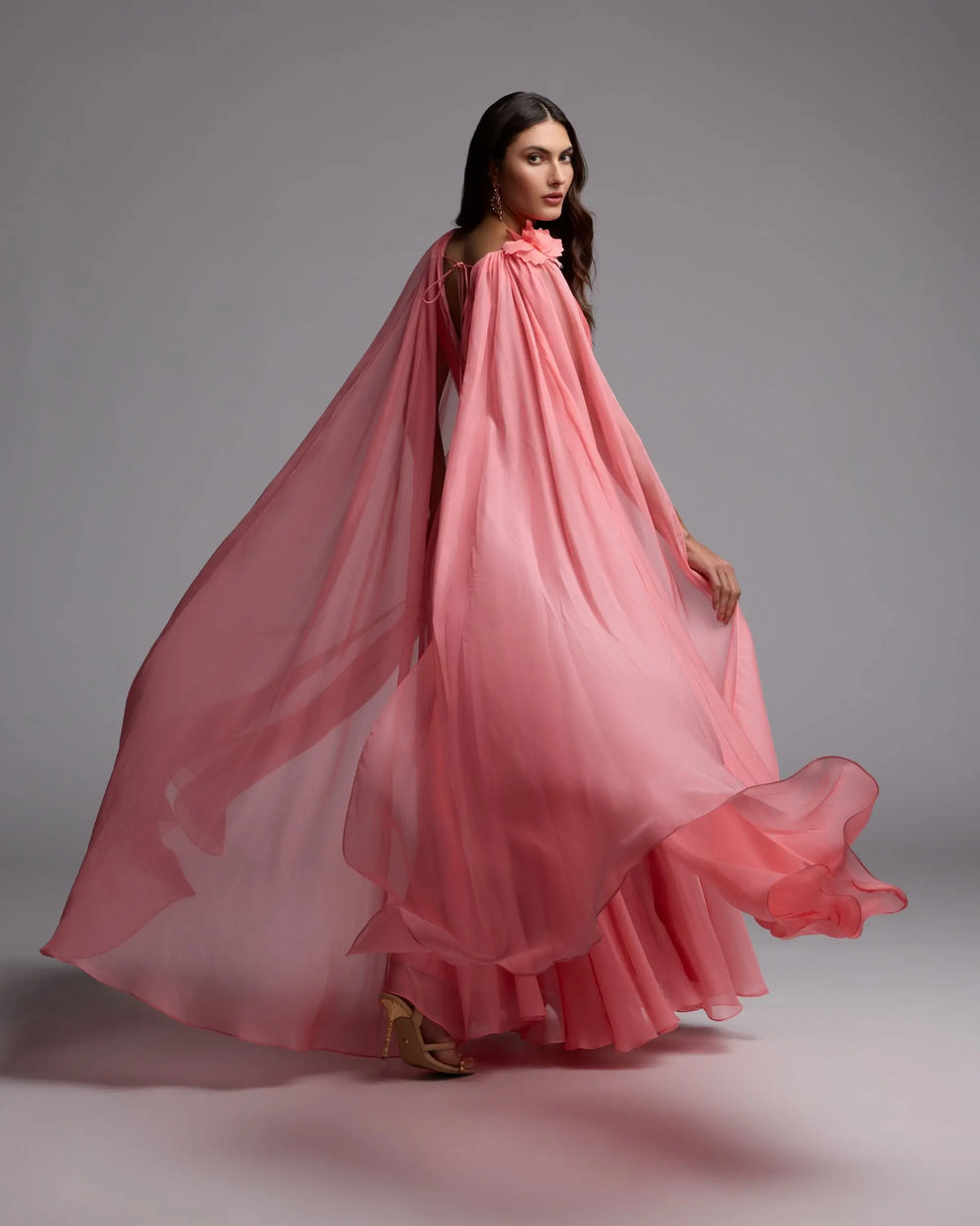 V-Neck Floor-Length Chiffon Formal A-Line Gown Mac Duggal 68768