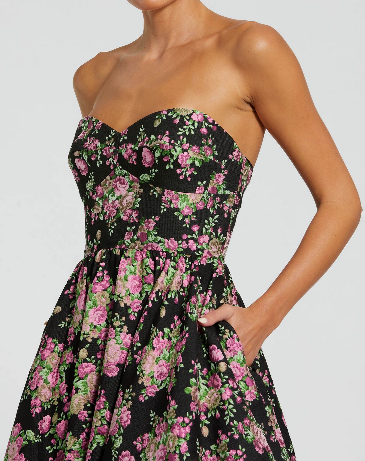 Mac Duggal 68780 Long Floral A Line Formal Prom Dress