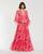 Formal Dresses Long Sleeve Printed Formal Prom A Line Dress Hibiscus Multi