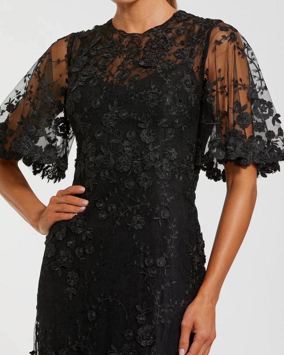 Mother of the Bride Dresses Floral Long Formal Mother of the Bride Dress Mac Duggal 9968810 Black