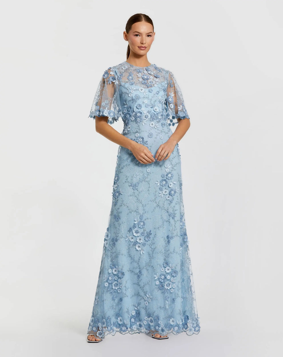 Mother of the Bride Dresses Floral Long Formal Mother of the Bride Dress Mac Duggal 9968810 French Blue