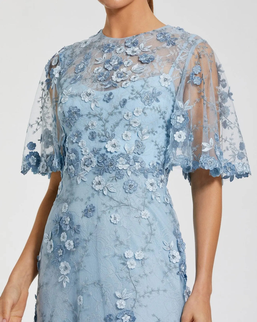 Mother of the Bride Dresses Floral Long Formal Mother of the Bride Dress Mac Duggal 9968810 French Blue
