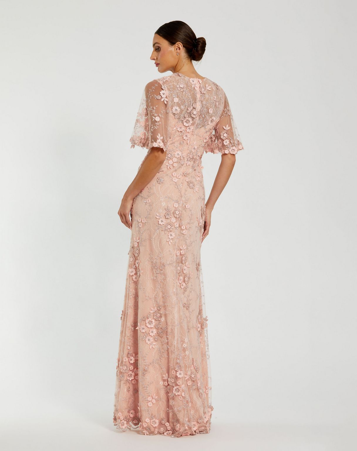 Mac Duggal 68810 Long Formal  Floral Applique Evening Dress
