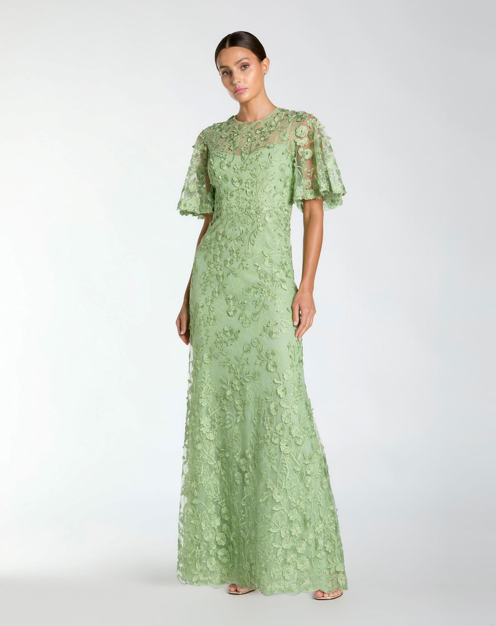 Mother of the Bride Dresses Floral Long Formal Mother of the Bride Dress Mac Duggal 9968810 Sage