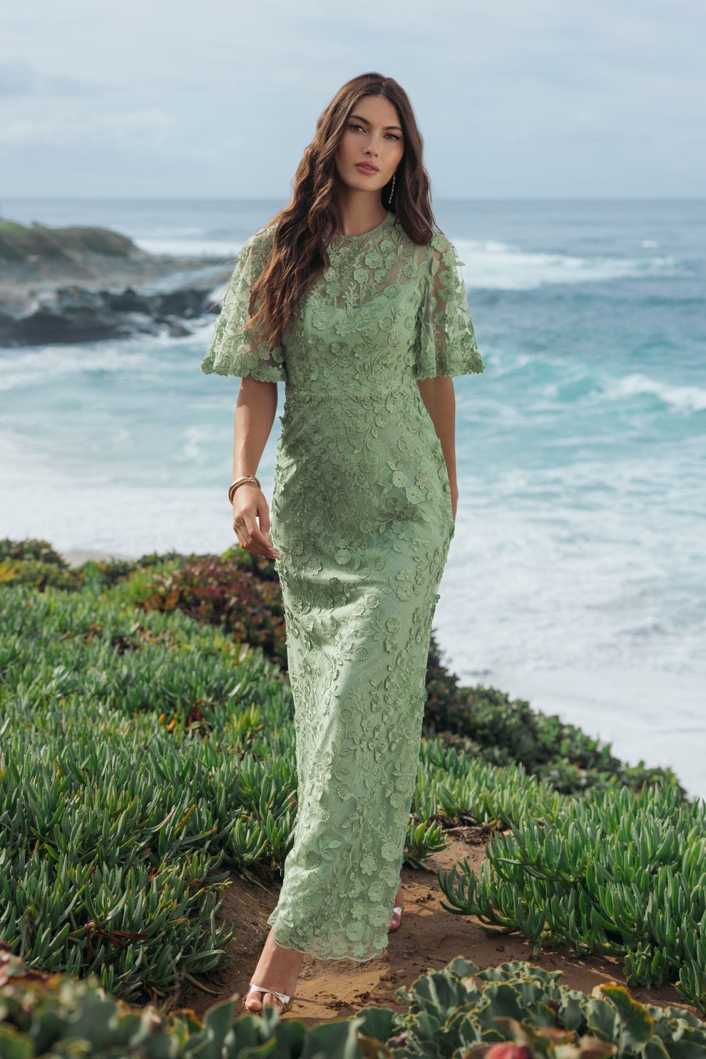 Mother of the Bride Dresses Floral Long Formal Mother of the Bride Dress Mac Duggal 9968810 Sage