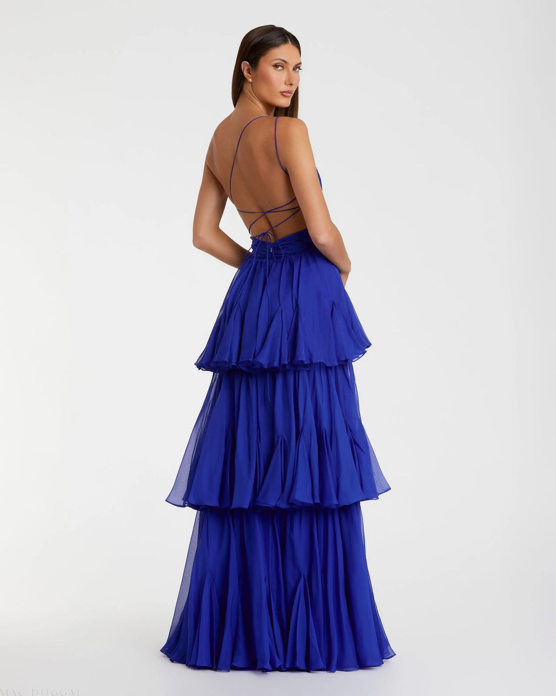 Mac Duggal 68846 Long A Line Pleated Formal Prom Dress