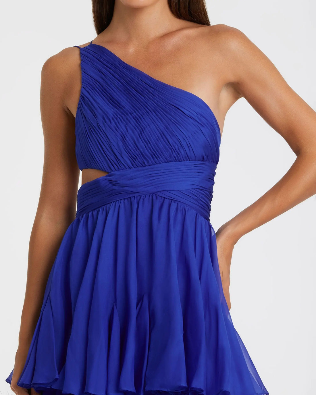 Mac Duggal 68846 Long A Line Pleated Formal Prom Dress