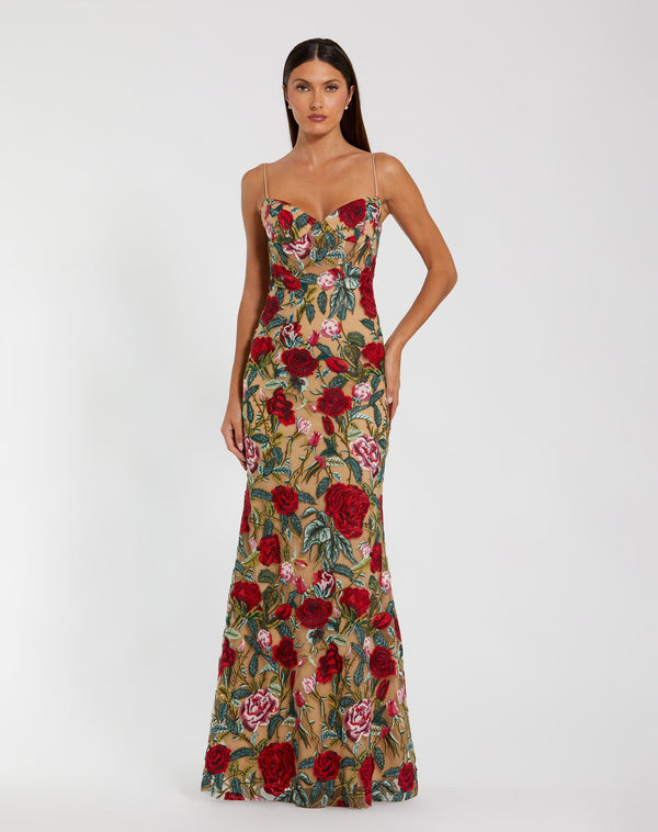 Floral Long Dress Prom Mac Duggal 68884