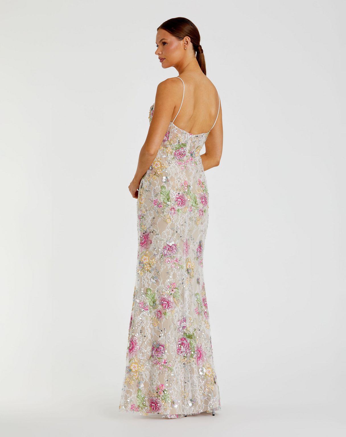Mac Duggal 68891 Prom Long Floral Sequin Lace Formal Dress