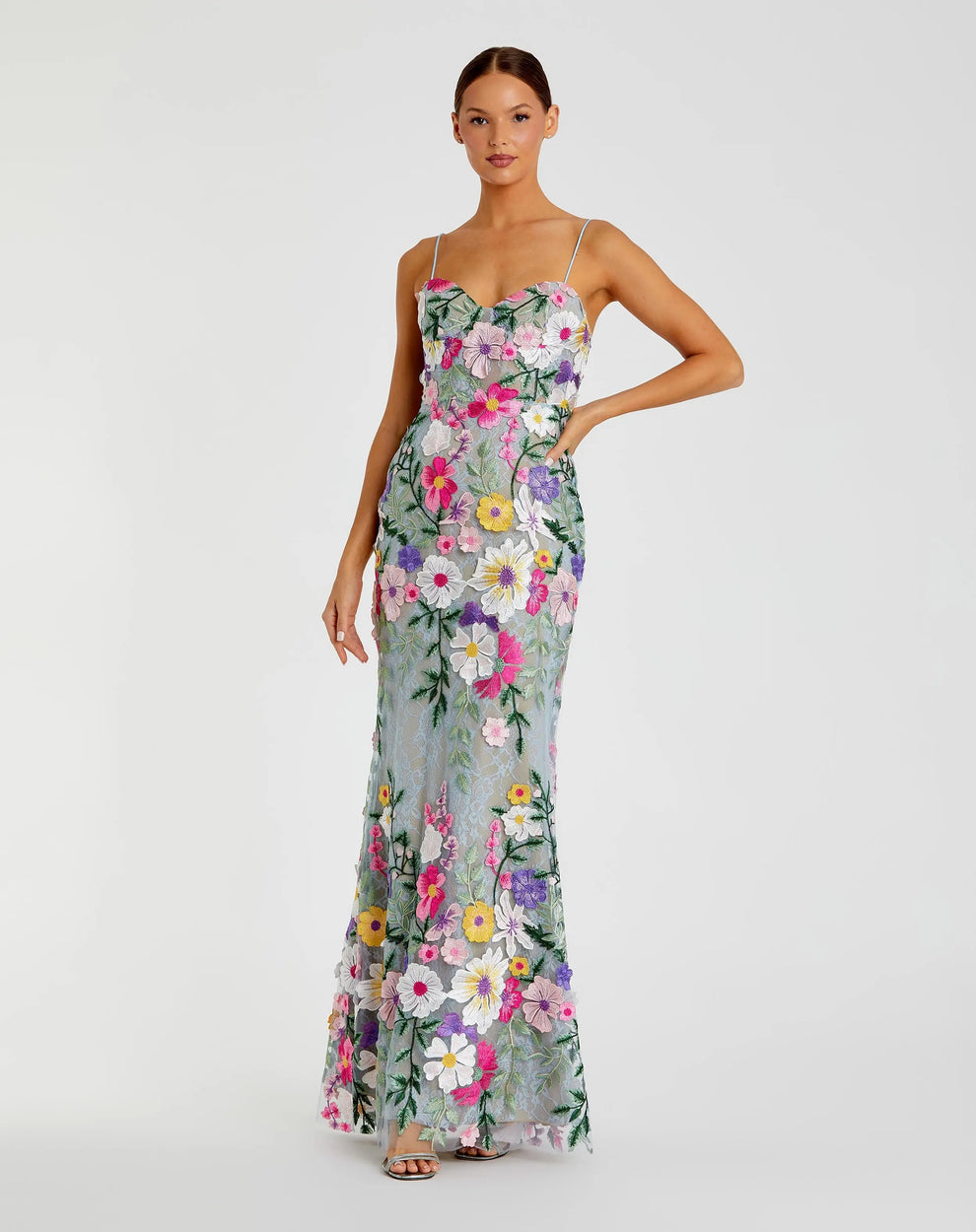 Prom Dresses Formal Long Floral Prom Dress Pink Multi