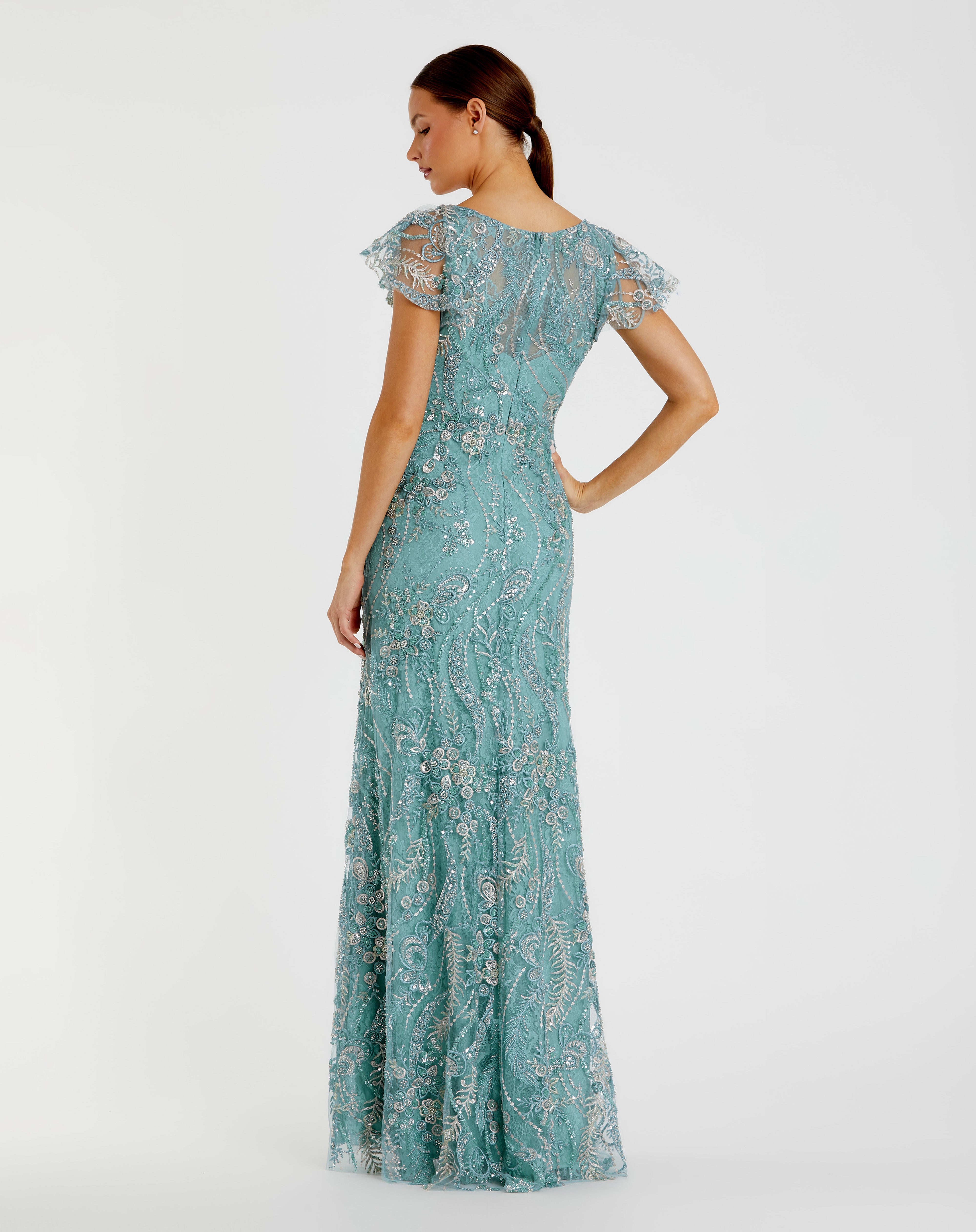 Mother of the Bride Dresses Lace Long Formal Mother of the Bride Dress Mac Duggal 68914 Seafoam