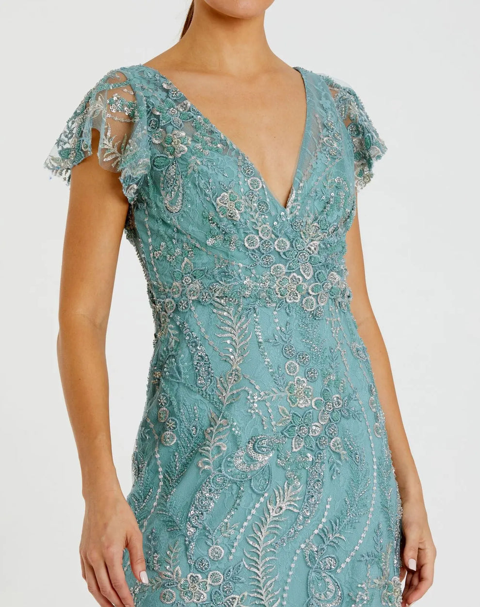Mother of the Bride Dresses Long Floral Applique Formal Mother of the Bride Dress Mac Duggal 9968914 Seafoam