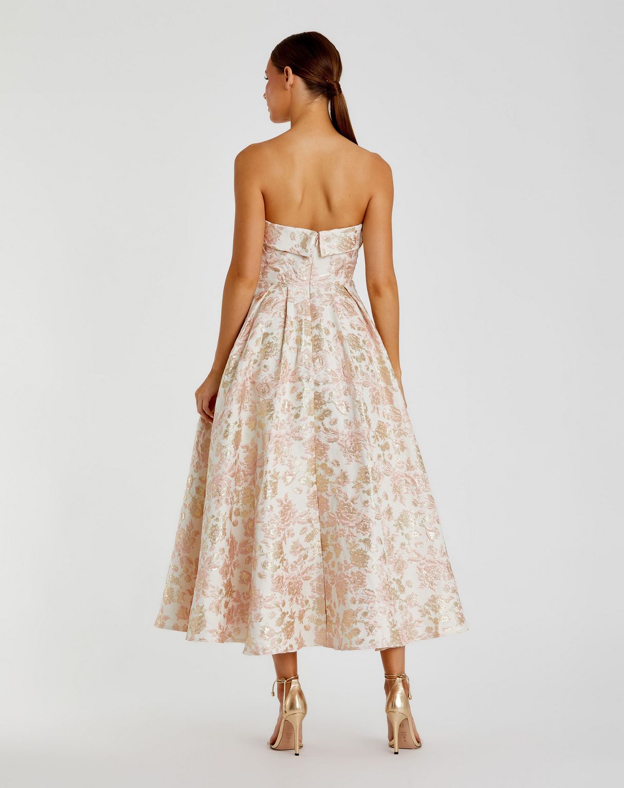 Mac Duggal 68928 Tea Length Floral A Line Cocktail Dress